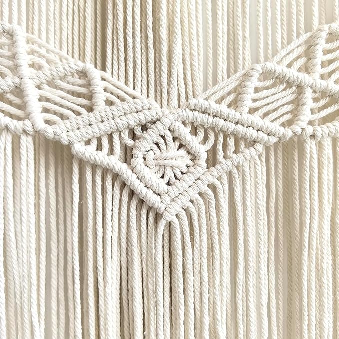 Achart Macrame Wall Hanging Large- Boho Wall Decor- large wall art- Wall Decor Living Room- Macrame Tapestry Boho Decor for Bedroom (Beige-Shells)-Ruum Studio Home