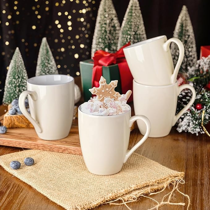 GBHOME 16oz Coffee Mugs Set of 6, Large Ceramic Coffee Mugs for Man, Woman, Dad, Mom, Modern Coffee Mugs Set with handle for Tea/Latte/Cappuccino/Milk/Cocoa. Dishwasher&Microwave Safe,Beige-Ruum Studio Home