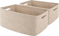 OIAHOMY Storage Basket for Shelves, Closet Cube Storage Bins Baskets for Clothes Blanket Towels, Baby Nursery, Toy Baskets Box, Woven Rope Basket, 17.72*12.99*7.87 IN, 2 Packs Brown-Ruum Studio Home