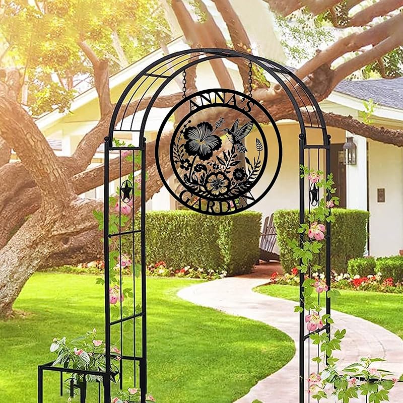 Custom Metal Garden Sign, Personalized Metal Home Garden Sign, Garden Gecor for Outside, Personalized Garden Signs with Name, Flower Garden Sign, Mom Grandma Women gifts-Ruum Studio Home