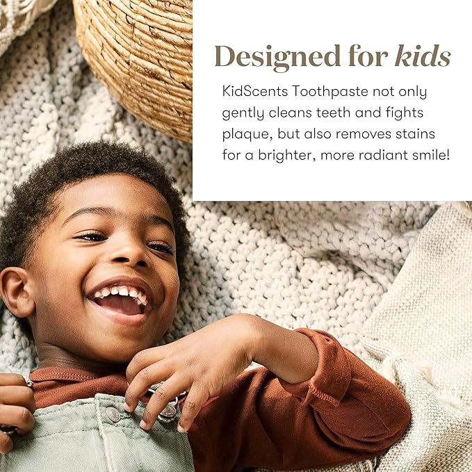 KidScents Slique Toothpaste by Young Living - 4 oz Tube - Gentle Dental Care for Kids - Premium Essential Oils - Citrus-Mint Flavor - Fights Plaque Removes Buildup and Stains - Fluoride and SLS Free-Ruum Studio Home