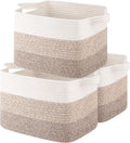 Storage Basket for Organizing, Woven Baskets for Storage, Rectangle Decorative Baskets for Shleves, Closet, Toys, Books, Nursery Organizer Bins - Pack of 3 (Gradient Yellow)-Ruum Studio Home
