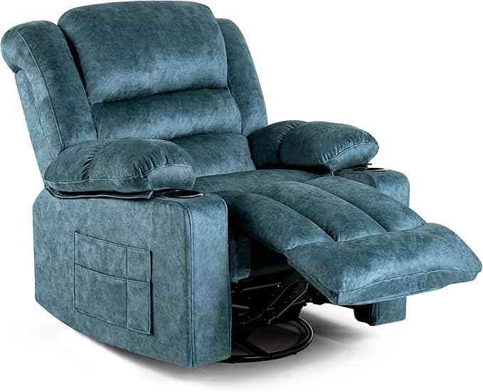 Recliner Chair Rocker Modern Ergonomic Lounge 360 Degree Swivel Single Sofa Seat Living Room Lounge Recliners on Clearance Foam Filling-Ruum Studio Home