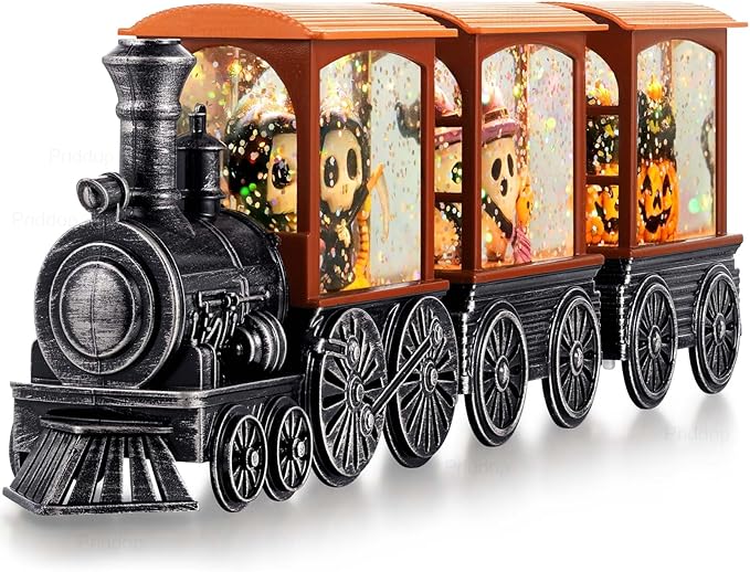 Halloween Snow Globe Train Skeleton Reaper Black Cat Pumpkin Ghost Classic Relief Texture Battery Powered LED Glitter Halloween Decorations Indoor-Ruum Studio Home