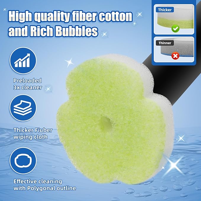 Disposable Toilet Brush Cleaning System with Wand Cleaner Refills,Toilet Cleaning Stick,Wall Mounted Toilet Wand Kit,60 Disposable Toilet Bowl Brush for Sink Bathtub Wash Basin (Green)-Ruum Studio Home