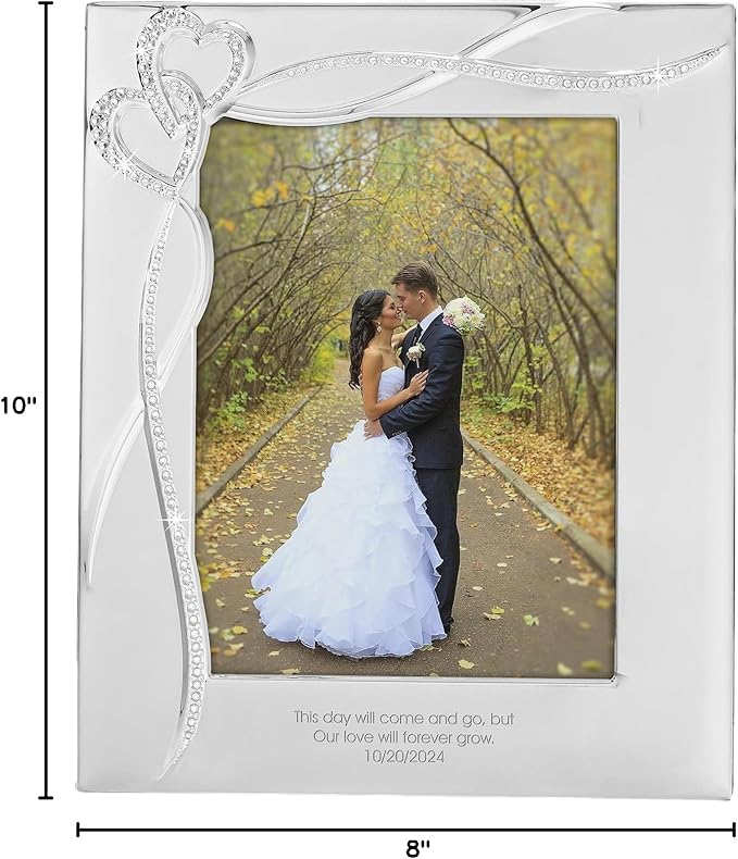 THINGS REMEMBERED Engraved Intertwined Heart 8" x 10" Picture Frame (Free Customization)-Ruum Studio Home