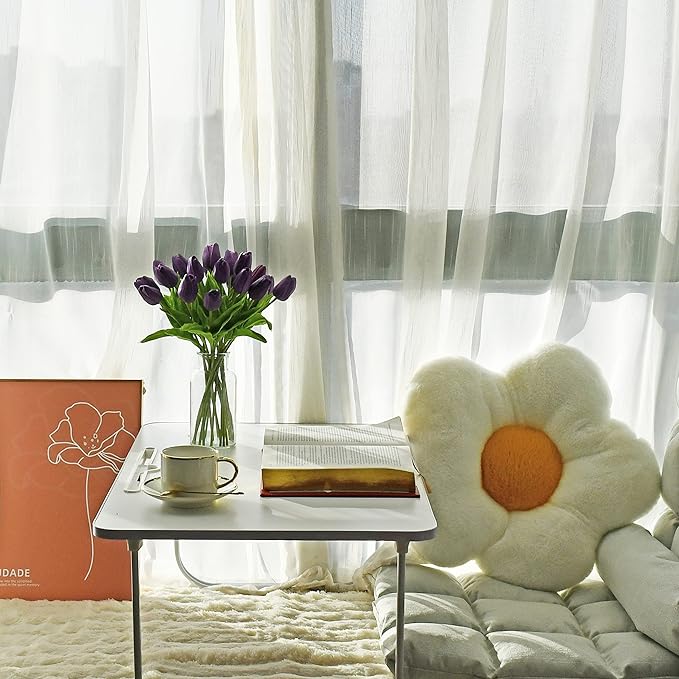 Mandy's Artificial Tulips 20 Stems Dark Purple PU Faux Flowers for Wedding Home Decor 13.5 Inch-Ruum Studio Home