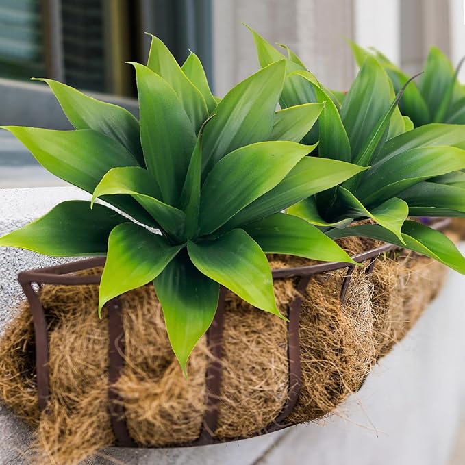 Fake Plants Artificial Agave Plants,Large UV Resistant Fake Agave Planters for Indoor and Outdoor Decorating Tropical Plant Succulents Greenery Indoor Decor((2Pack Light Green) 13.8"-Ruum Studio Home