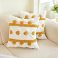 HOdo Home 18x18 Throw Pillow Covers, 2PCS Tufted Boho Jacquard Pillow Covers,Farmhouse Decorative Pillow Cover,Pillow Cases for Couch Sofa Bed Stylish Decor, Simple Textured Cushion Sham-Ruum Studio Home