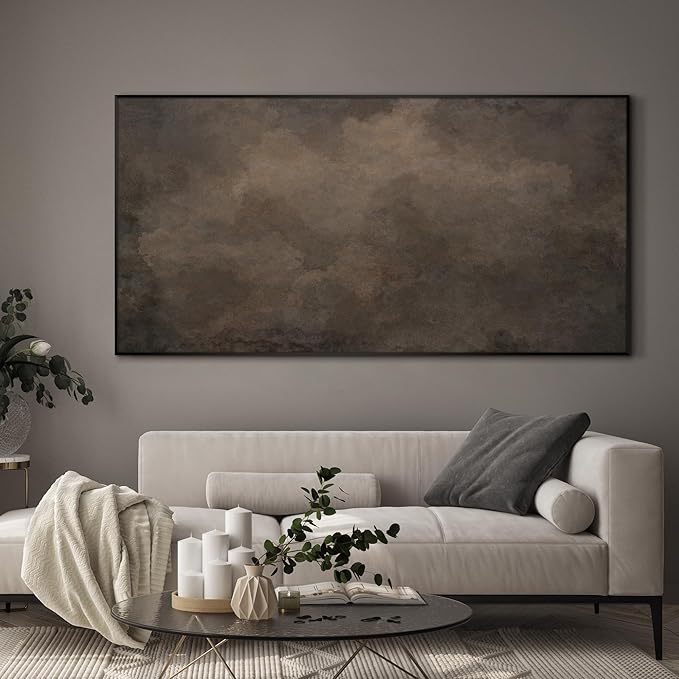 SIGNWIN 36"x72" Extra Large Framed Wall Art Neutral Cloudy Abstract Illustration, Soft Atmospheric Design for Home Living Room Bedroom Decor (Frame Assembly Required)-Ruum Studio Home
