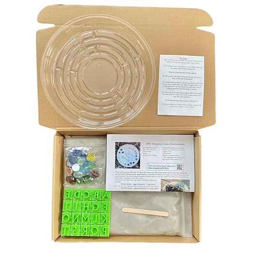 Large DIY Stepping Stone Kit, Handprint Stepping Stone, Mother's Day Gift, Footprint Stepping Stone (10 Inch + Stamp Set)-Ruum Studio Home