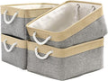 TcaFmac Cube Storage Bin, Storage Baskets for Organizing [4 Pack] Closet Organizers and Storage with Handles(Gold&Grey,15.7" L×11.8" W×8.2" H)-Ruum Studio Home
