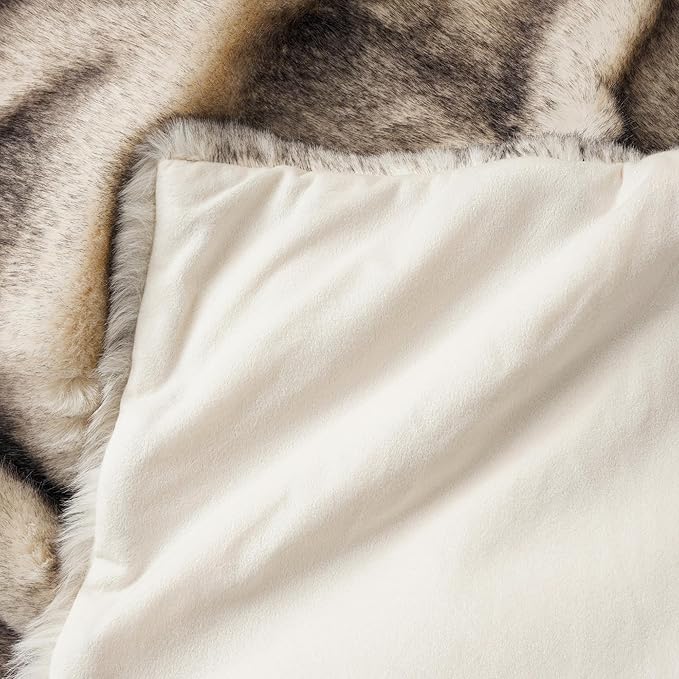 BATTILO HOME Luxury Fluffy Faux Fur Throw Blanket, Cozy Warm Fur Blanket for Couch Sofa, Plush Fuzzy Fur Throws with Long Pile & Brushed Tips, 60"x80"-Ruum Studio Home