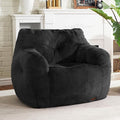 Hobestluk Bean Bag Chair for Adult Small Bean Bag Chairs with Arms Furry Beanbag Chair with Foam Filler Stuffed Bean Bag Sofa for Reading in Bedroom Living Room and Dorms (Black)-Ruum Studio Home
