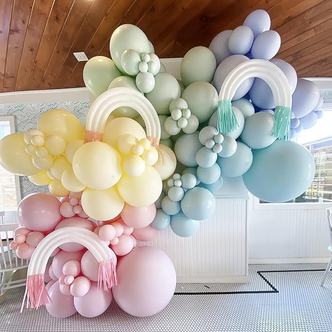 130pcs Pastel Balloons Different Sizes 18" 12" 10" 5" Macaron Latex Balloon Garland Arch Kit for Birthday Easter Baby Shower Graduation Wedding Gender Reveal Anniversary Party Decorations-Ruum Studio Home