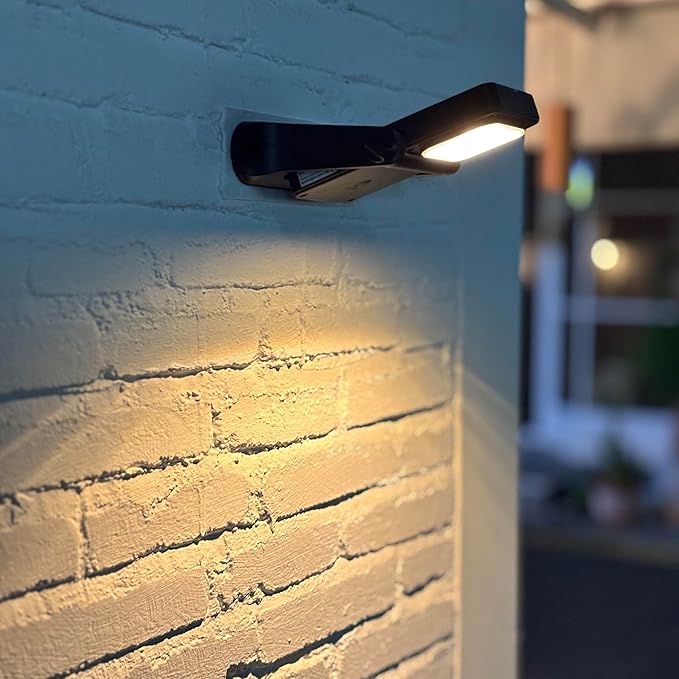 200LM Solar Wall Lights Outdoor 6 Colors, 2200mAh Long Lasting Solar Powered Deck Lights, 360° Adjustable Porch Light IP65 Waterproof, Glass Panel Fence Light for Gutter, Step, 2 Pack-Ruum Studio Home