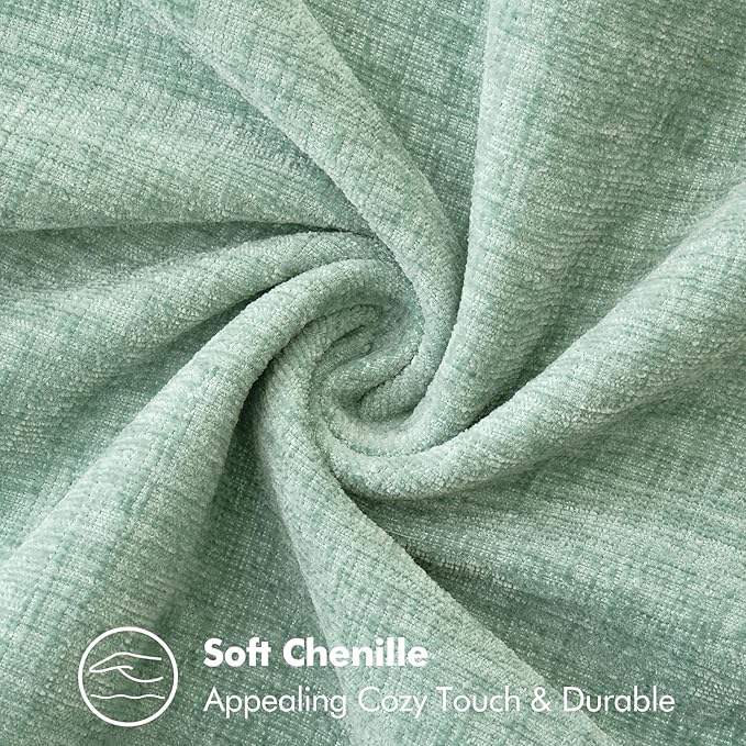 MIULEE Pack of 2 Couch Throw Pillow Covers 18x18 Inch Greyish Green Farmhouse Decorative Pillow Covers with Stitched Edge Soft Chenille Solid Dyed Spring Pillow Covers for Sofa Bed Living Room-Ruum Studio Home