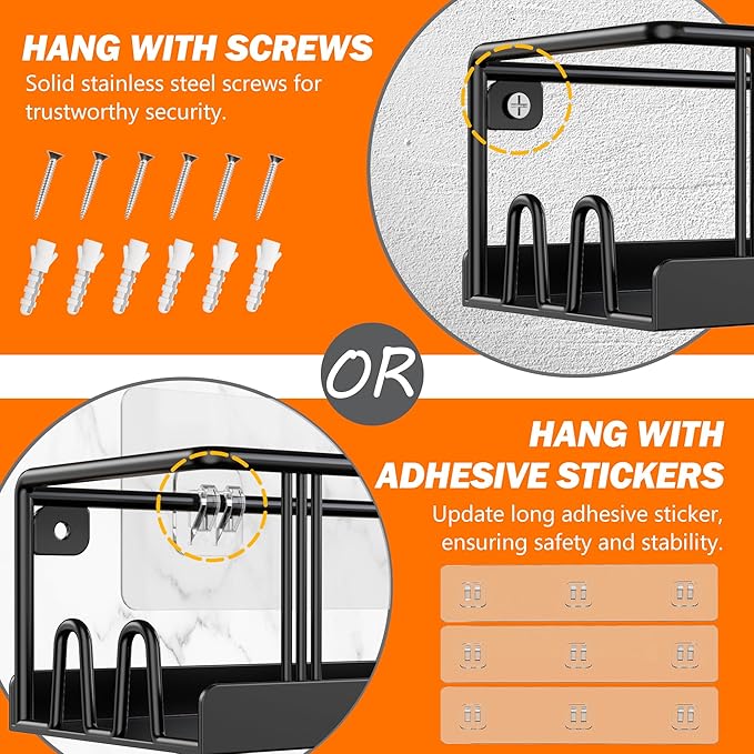Spice Rack Wall Mounted 2 Pack, Space-Saving Spice Organizer for Spice Jars and Seasonings,Screw or Adhesive Hanging Spice Rack Organizer for Your Kitchen Cabinet,or Pantry Door-Ruum Studio Home