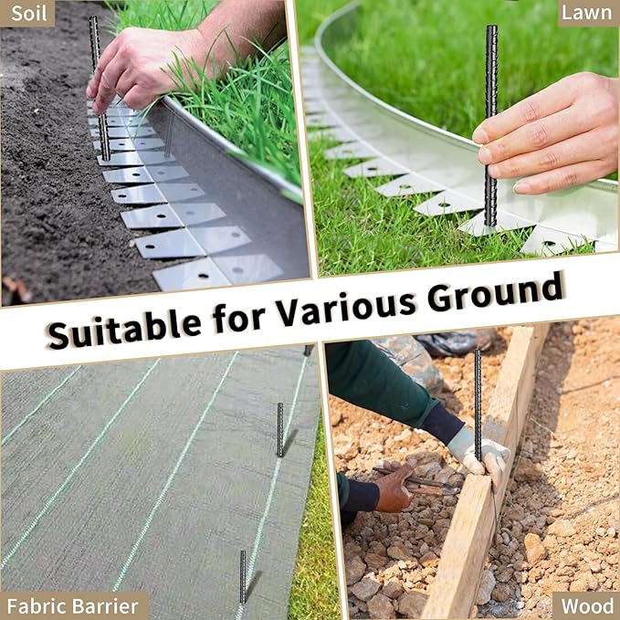 16 inches Rebar Stakes 18-Pack Heavy Duty Ground Stakes Rebar Spikes Garden Stakes Metal Steel Stake for Concrete and Timber Straight Black-Ruum Studio Home
