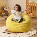 Bean Bag Chairs Teardrop Bean Bag Chair Beanbag Chair with Memory Foam Filled Machine Washable Cover for Living Room, Bedroom (Small,Yellow)-Ruum Studio Home