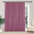Macochico 100”Wx96”L Pinch Pleated 100% Blackout Linen Curtains Thermal Sliding Curtains for Bedroom Living Room Sliding Glass Door Farmhouse Shabby Chic Lilac Drapery with Tieback 1 Panel-Ruum Studio Home
