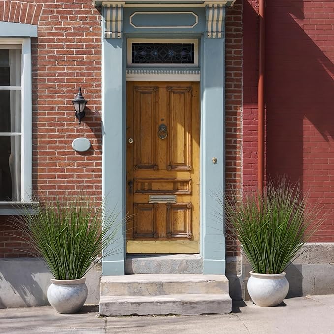 12PCS Fake Plants Artificial Wheat Grass Greenery Plastic Plants Fake Grass Artificial Plants for Outdoor Decor Artificial Grass Plant with Greenery Stems for Indoor Home Decoration 26.4"-Ruum Studio Home