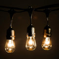 Hometown Evolution, Inc. 50 Foot E26 Commercial Outdoor String Lights with 25 Suspended Sockets and S14 Clear Bulbs for Weatherproof Heavy Duty Vintage Outside Lighting-Ruum Studio Home
