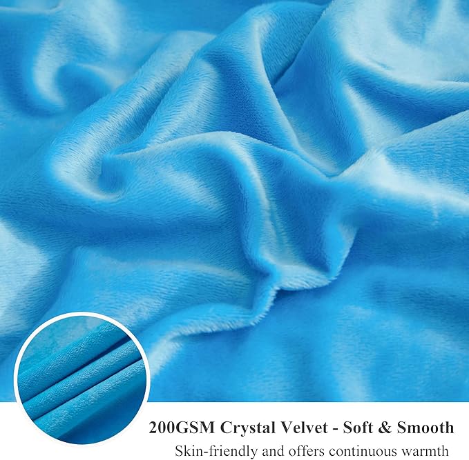 XeGe Luxury Faux Fur Throw, Blue Soft 50x60 Fluffy Blanket, Shaggy Plush Decorative Couch Cute Furry Bed Throw Fuzzy Office Lap Blanket for Bedroom Living Room Sofa Chair, Blue-Ruum Studio Home
