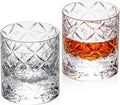 KAMMAK Crystal Whiskey Glasses Set of 2, Hand Blown 7.78oz Old Fashioned Glasses Stemless, Luxury Handcrafted Cocktail Glasses, Scotch Cup for Women, Men Gift for Rocks, Bourbon Barware, Bar-Ruum Studio Home
