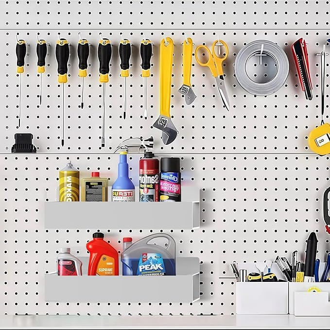 Magnetic Spice Rack Organizer for Fridge Seasoning Organizer for Kitchen Storage With Screw Magnetic Shelf for Oven, RV,Garage,Bathroom (Grey, 4pack)-Ruum Studio Home