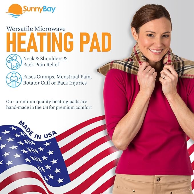 SunnyBay Extra Large Microwave Heating Pad, Microwavable Heavy Weighted Full Body Moist Hot Pack and Washable Fleece Cover, 10x24 Inches, 2.8 lbs (London)-Ruum Studio Home