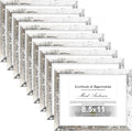 Vittanly 8.5x11 Picture Frames Set of 9, Shatter Resistant Plexiglass, Display 6x8 Pictures with Mat or 8.5x11 without Mat, Photo Frames for Wall or Tabletop, Engineered Wood, Distressed White-Ruum Studio Home