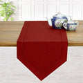 D'Moksha Homes Red Linen Table Runner 108 Inches Long - 100% Pure Linen Diamond Table Runner 14 x 108 Inch for Dining, Fall and Halloween - Machine Washable-Ruum Studio Home