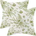 CXMEIFLY Sage Green Spring Pillow Covers 20 x 20 Inch Set of 2 for Chinoiserie Flowers Decor Throw Pillows Floral Leaves Seasonal Plant Outdoor Decorative Cushion Cases for Couch Bed Decorations-Ruum Studio Home