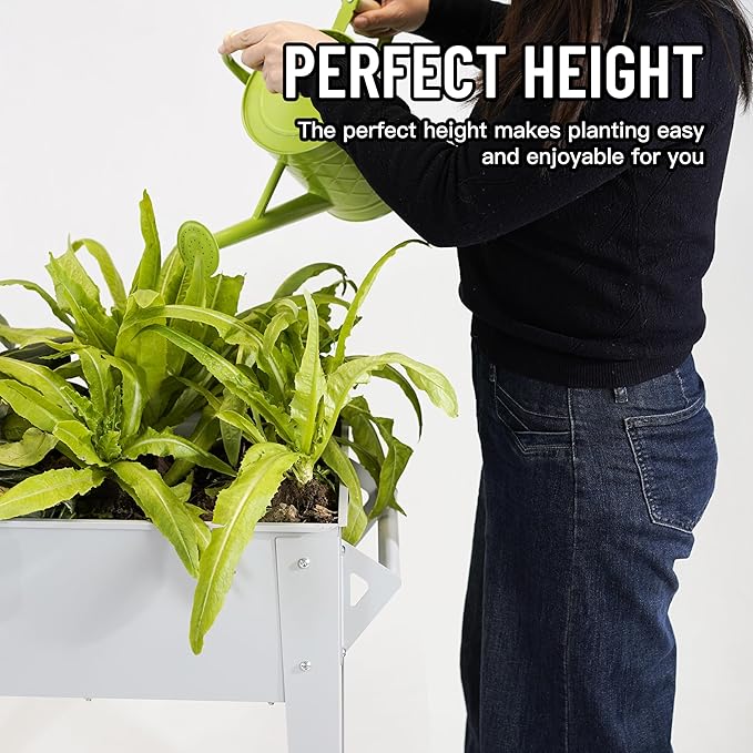 𝐑𝐚𝐢𝐬𝐞𝐝 𝐆𝐚𝐫𝐝𝐞𝐧 𝐁𝐞𝐝 𝐎𝐮𝐭𝐝𝐨𝐨𝐫 Elevate Herb Garden Planter Box Outdoor Raised Planter Box with Legs On Wheels for Vegetables Flower Tomato Patio Backyard-Ruum Studio Home