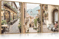 HPINUB Foreign Scenery Framed Canvas Wall Art Set,Vintage Travel City Wall Decor,Modern Minimalist Europe Street Picture Artwork Nature Landscape Art Print for Living Room,Bedroom-24 x36 x3-Ruum Studio Home