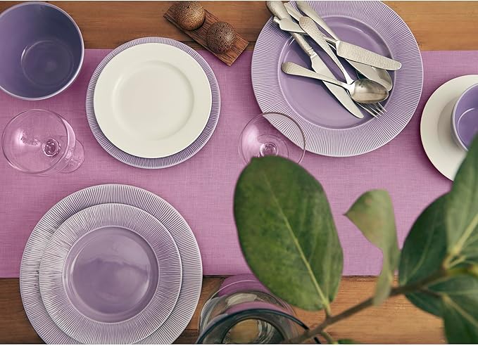 Solino Home Linen Violet Table Runner 72 Inches Long - 100% Pure Linen Dining Table Runner 14 x 72 Inch for Halloween - Fete-Ruum Studio Home