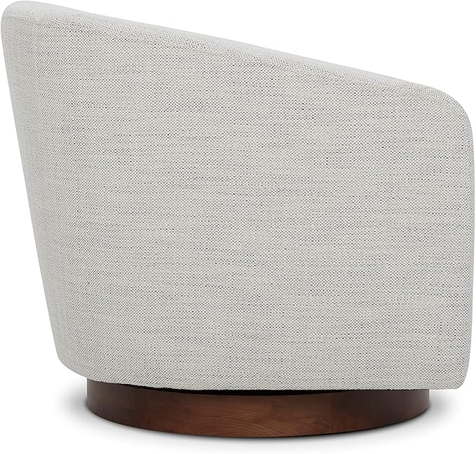CHITA Swivel Accent Chair, FSC Certified Upholstered Fabric Barrel Chair for Living Room, Ivory-Ruum Studio Home