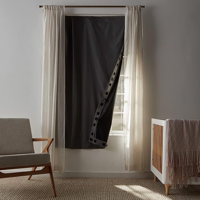 Amazon Basics Portable Blackout Curtain Shade with Suction Cups, 50"W x 78"L, 2-Pack, Dark Grey-Ruum Studio Home
