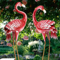 Kircust Flamingo Garden Statues and Sculptures, Metal Birds Yard Art Outdoor Statue, Large Pink Flamingo Lawn Ornaments for Home, Patio, Backyard Decor (2-Pack)-Ruum Studio Home