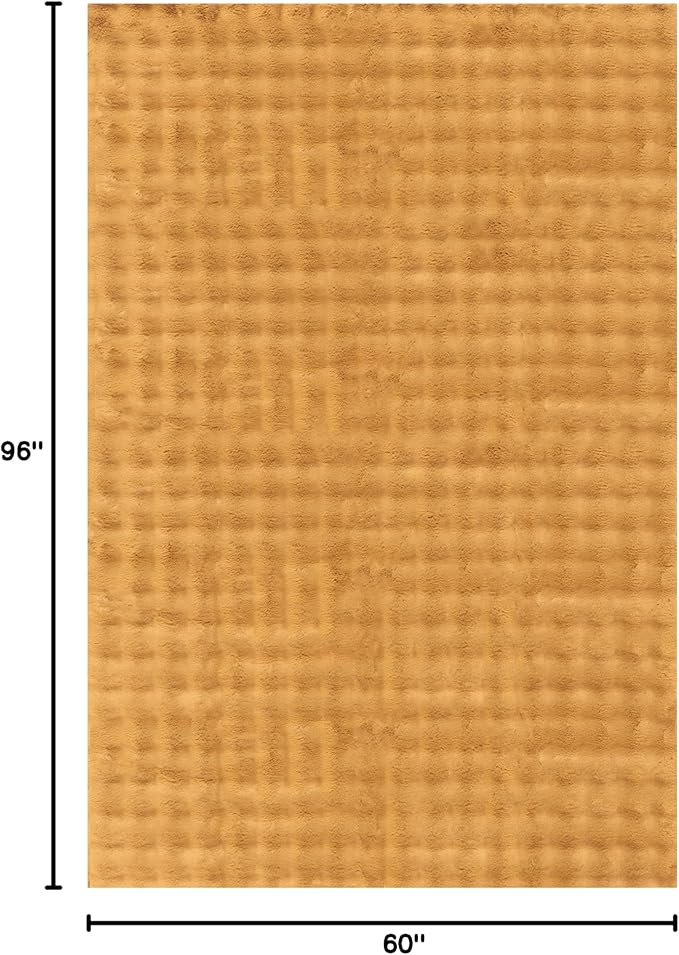 nuLOOM Jeni Checkered 5x8 Machine Washable Area Rug for Living Room Bedroom Dining Room Kitchen, Gold-Ruum Studio Home