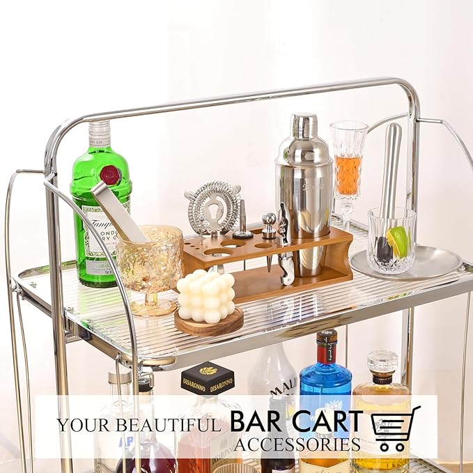 Bartender Kit Cocktail Shaker Set with Stand Bar Tool Bar Set for Drink Mixing Home Bartending Kit 17-Piece Bar Cart Accessories: Martini Shaker, Mixer Spoon, Jigger, Muddler, Strainer & Recipes Gifts-Ruum Studio Home