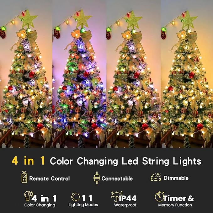 Globe String Lights,Multicolor 116 Feet 200 led 11 Lighting Modes Fairy String Lights with Remote,Waterproof Mini Globe Lights Decorn for Indoor Outdoor Party Wedding Christmas Tree Garden-Ruum Studio Home