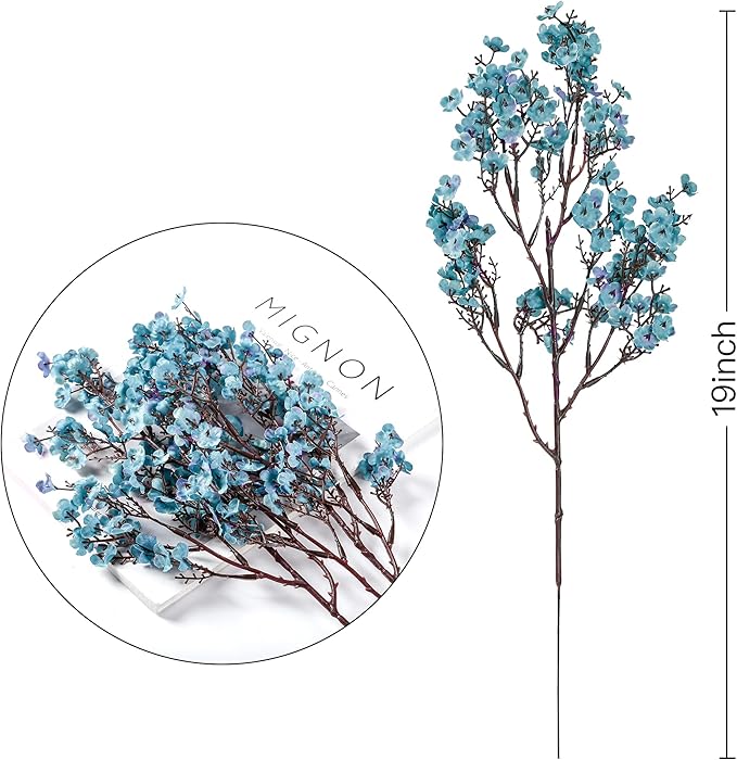 Sggvecsy 15 Pcs Babys Breath Artificial Flowers Gypsophila Bouquets Bulk Real Touch Fake Silk Flowers for Home DIY Floral Arrangement Table Centerpiece Fall Thanksgiving Autumn Decoration (Fall Blue)-Ruum Studio Home