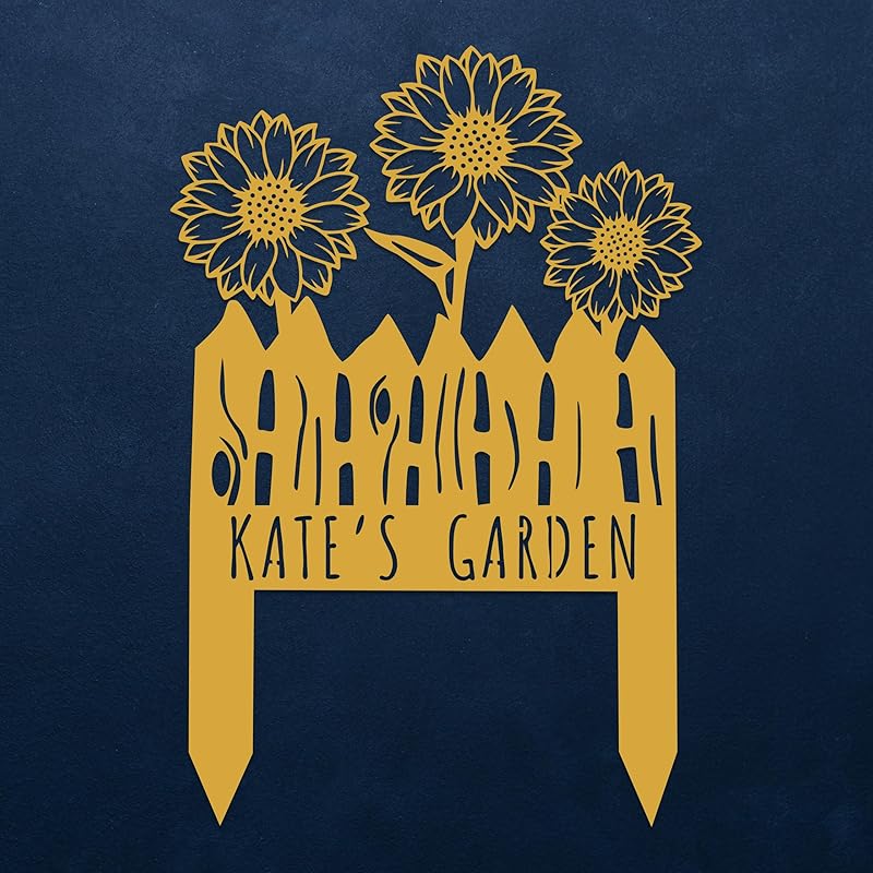 Custom Sunflower Metal Garden Sign with Stakes, Flower Garden Decor, Personalized Family Name Sign, Farmhouse Yard Decorative, Patio Art, Mother's Day Gift, Mom Gift, Housewarming Gift-Ruum Studio Home