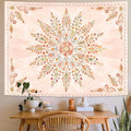 Lunerfex Floral Mandala Tapestry Boho Tapestry for Bedroom Orange Tapestries Wall Hanging Living Room Wall Art and Home Decor 44x60-Ruum Studio Home