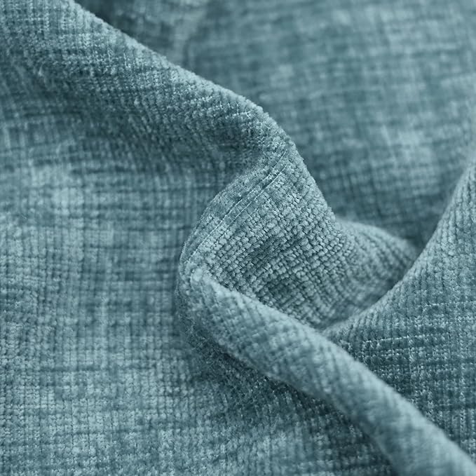 CaliTime Throw Pillow Covers Decorative 16 X 16 Inches Pack of 2 Cozy Chenille Cushion Cases for Couch Sofa Bed Living Room Home Smoke Blue-Ruum Studio Home
