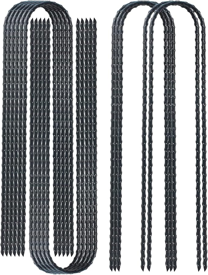 DTANX 12 Pack 12 Inch Rebar Stakes Heavy Duty Trampoline Anchors, Garden Stakes Tent Stakes Steel Ground Anchors, Black-Ruum Studio Home