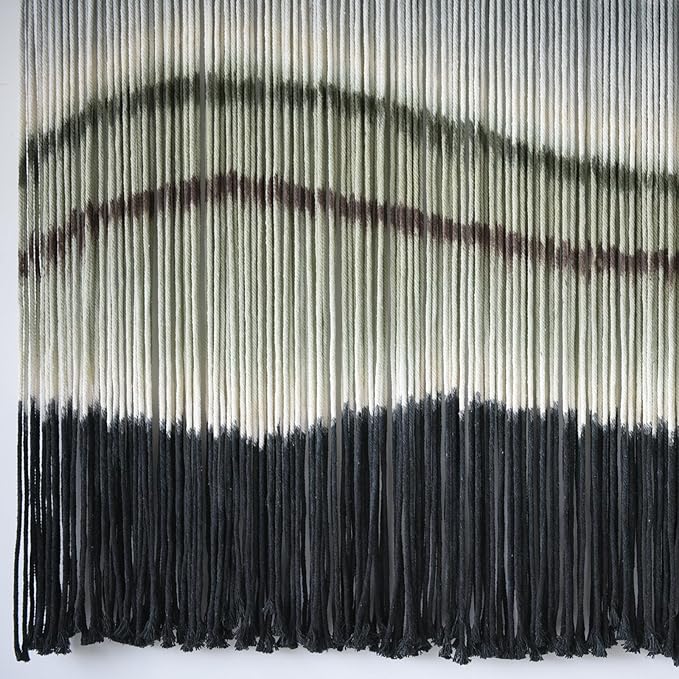 Macrame Wall Hanging Dip-Dye Large Macrame Wall Decor Boho Home Decor Scale Fiber Wall Art Yarn Craftsmanship Art 57" Wx 35" L-Ruum Studio Home