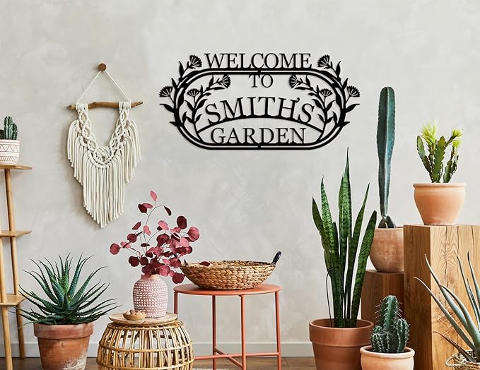 YTDESIGN Personalized Garden Sign, 42.0 x 12.0 inches, Stainless Steel, Decorative Outdoor Signage-Ruum Studio Home